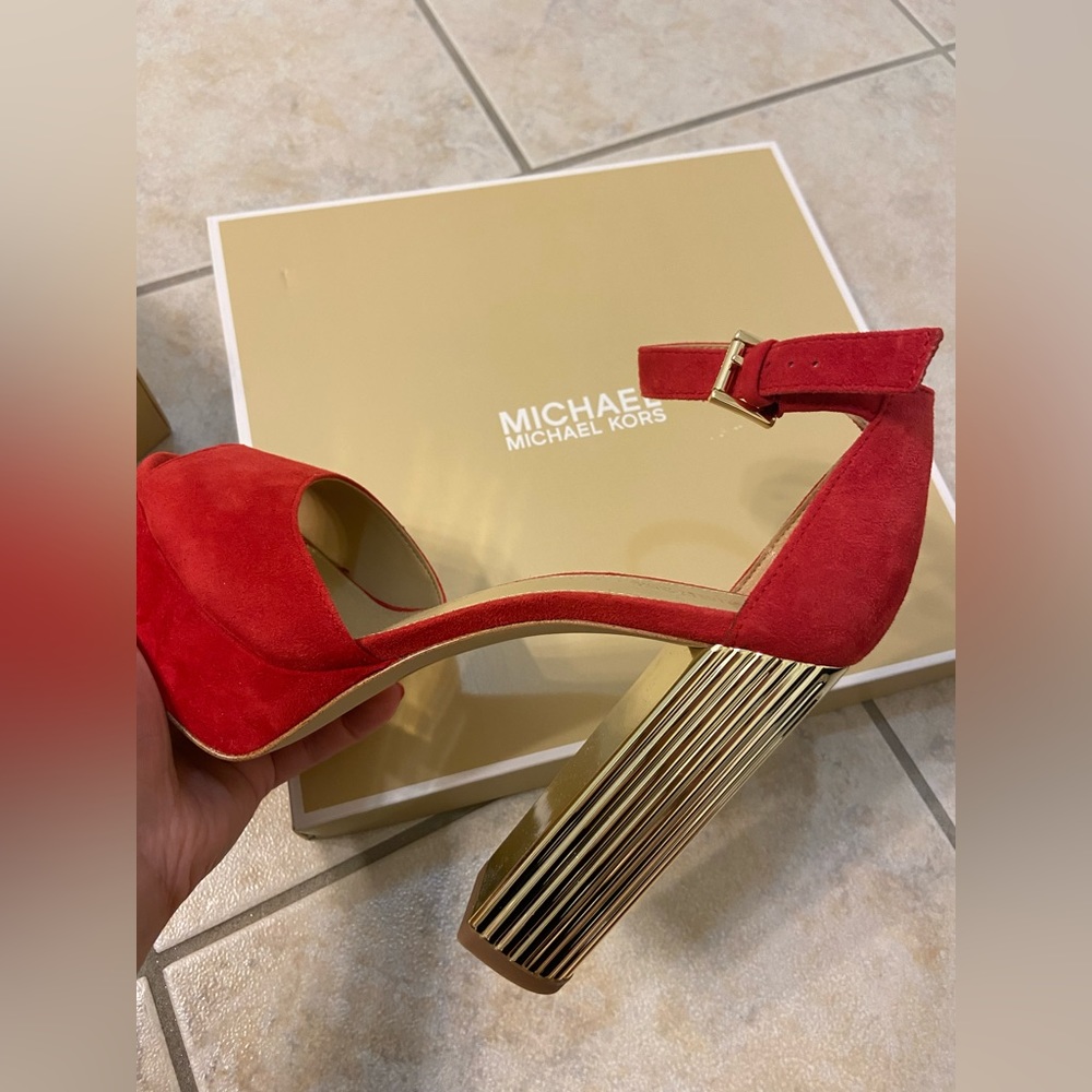 Michael Kors Heels- Red and Gold